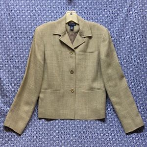 Ann Taylor Blazer - beige/grey Wool/ Rayon - size 6